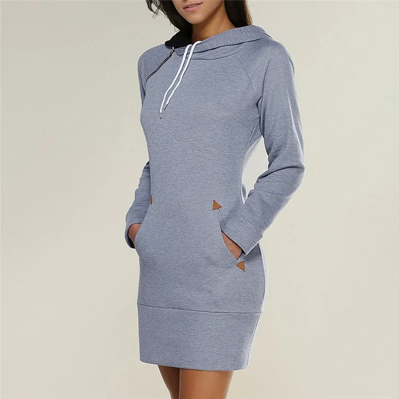 Women's Above Knee Casual Hoodie Dress