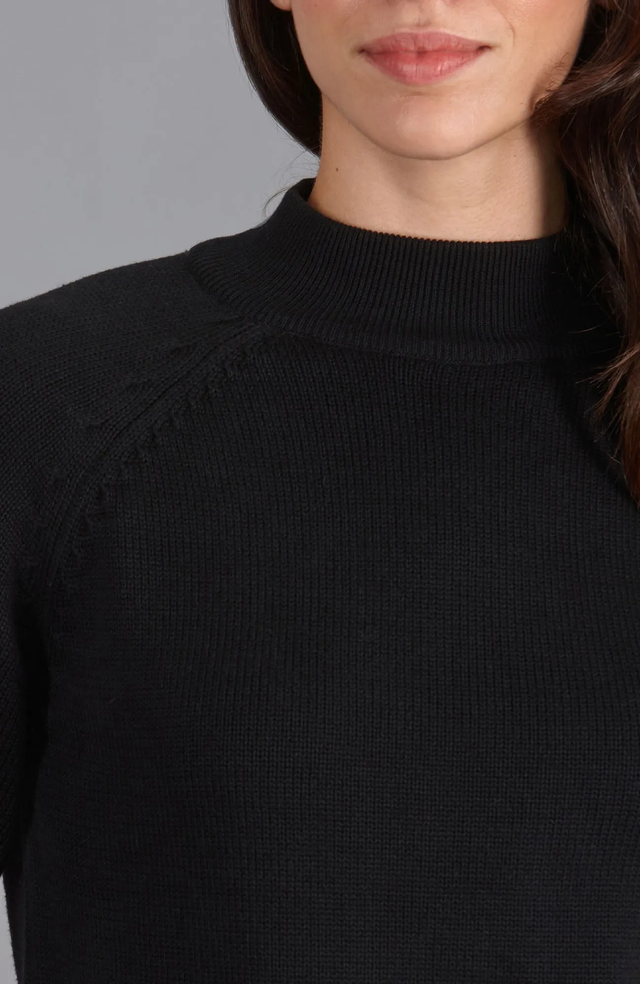 Womens Midweight Cotton Turtleneck Raglan Sleeve Jumper