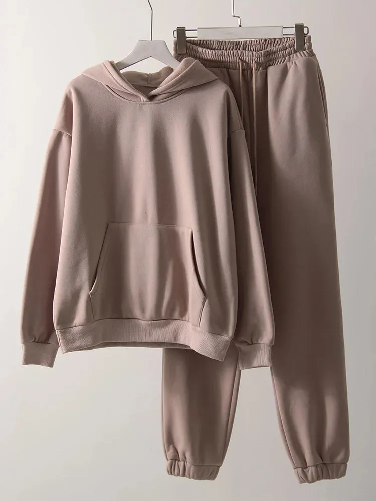 Women's Two Piece Loose Pullover Suit