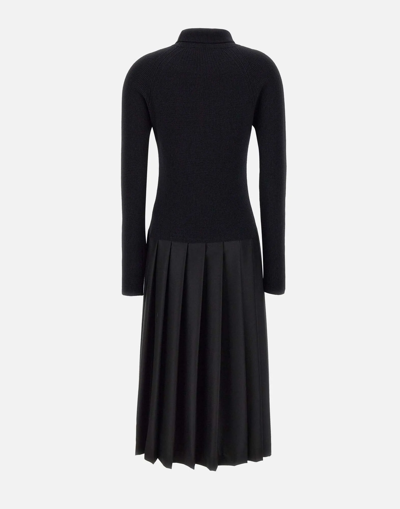 Wool Dress with Pleated Skirt