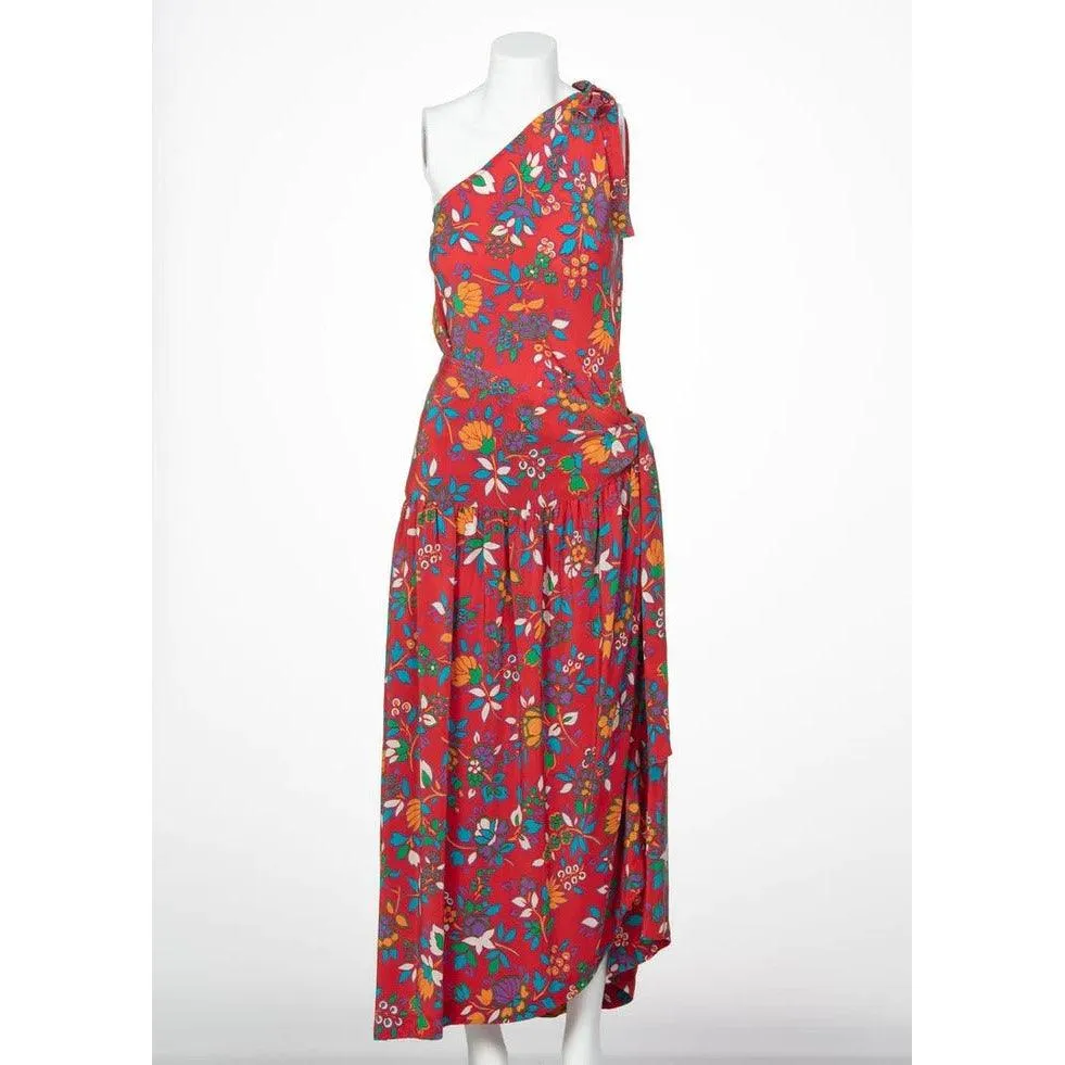 Yves Saint Laurent Multicolor Floral Print Top and Skirt Set | 42