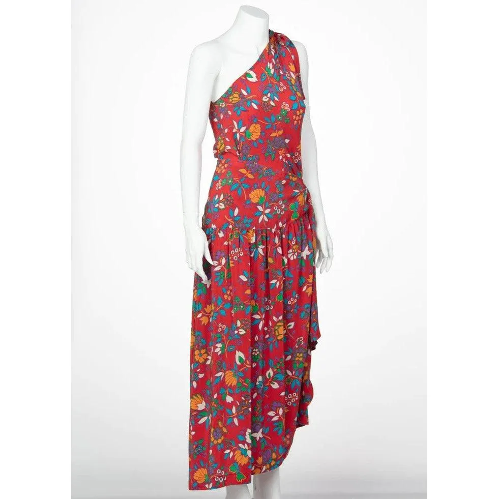 Yves Saint Laurent Multicolor Floral Print Top and Skirt Set | 42