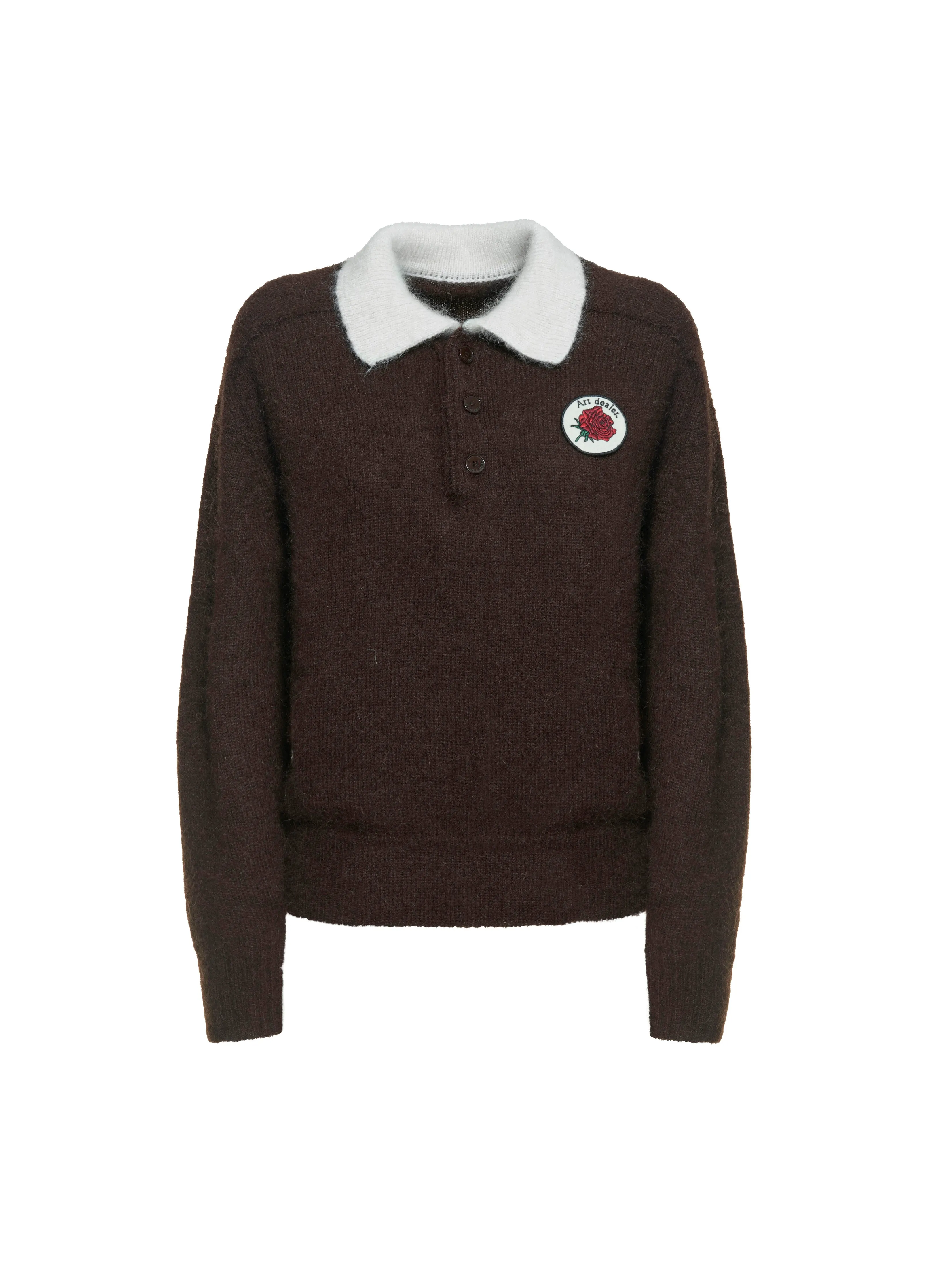 Zoe Polo Sweater - Chocolate with cream